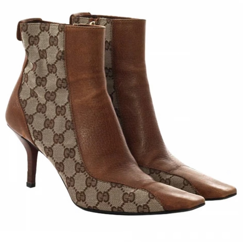 Vintage Gucci monogram ankle boots